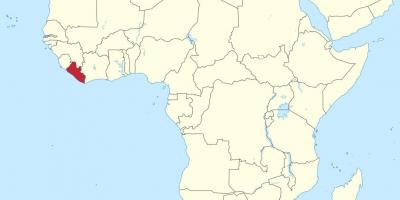 Karta över Liberia i afrika